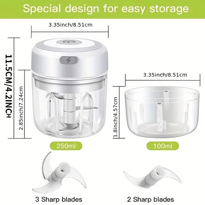 Electric Kitchen Food Chopper Mini Garlic Masher crusher USB Portable Meat Grinder Vegetable Chopper for Kitchen Gadgets - Image 6