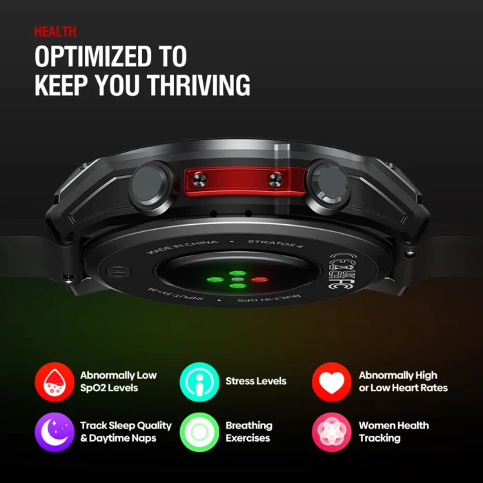 NEW Zeblaze Stratos 4 GPS Smart Watch 1.43 AMOLED Display Built-in Compass Barometric Altimeter Flashlight Voice Call Smartwatch - Image 4