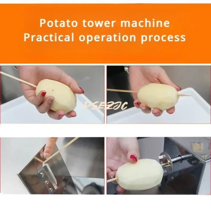 Commercial Stainless Steel Potato Tower Machine Manual Whirlwind Potato Slicer French Fry Tool - Image 6