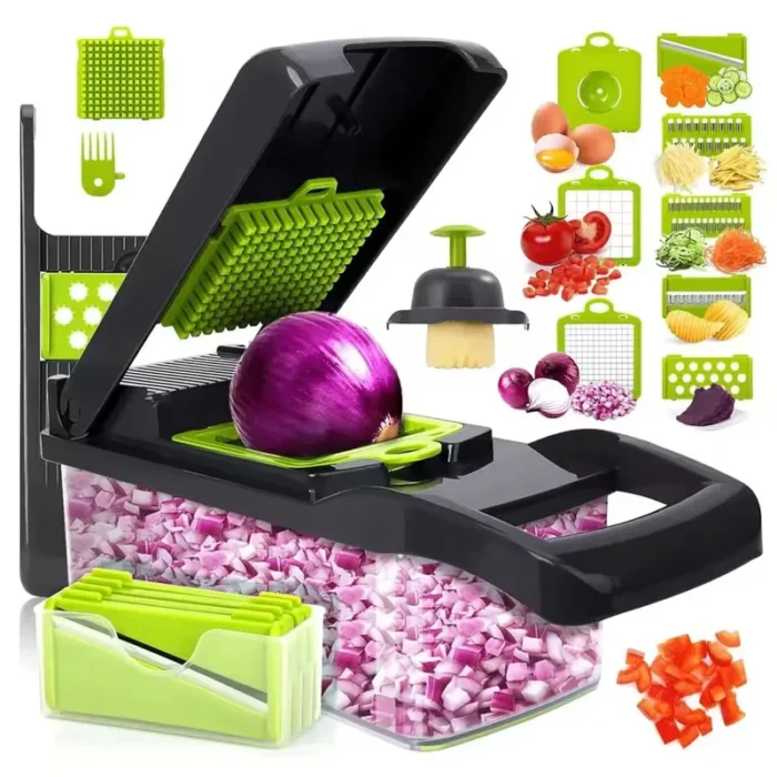 Hot 14/16 in 1 Multifunctional Vegetable Chopper Slicer Shredder with Basket Fruit Slicer Potato Shredder Carrot Grind Gadgets