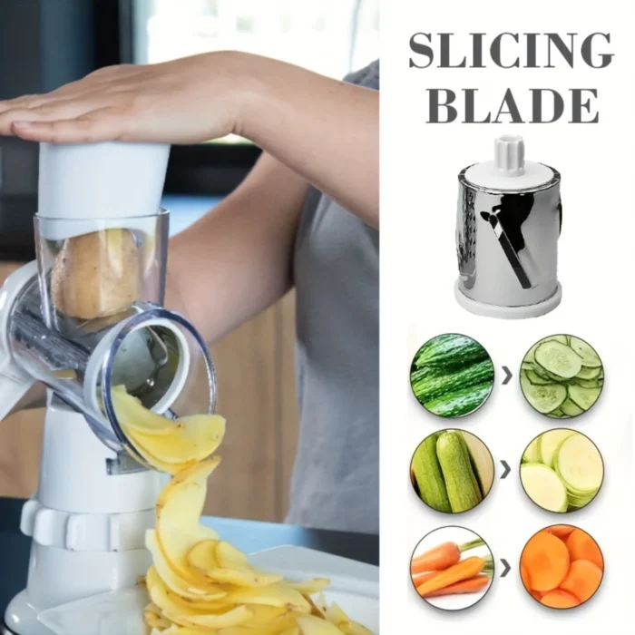 Set, 4in1 Vegetable Cutter, Rotary Vegetable Slicer, Vegetable Grater, Manual Cheese Grater, Multifunctional Vegetable Cutter, P - Image 4
