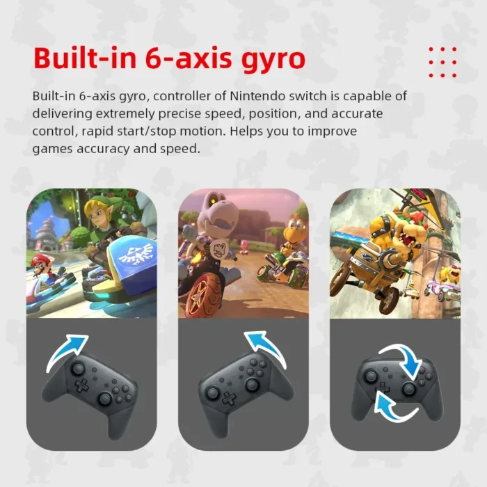 Wireless Pro Controller Compatible with Switch/Switch Lite/Switch OLED, Switch Remote Gamepad with Joystick, Double Vibration, - Image 4