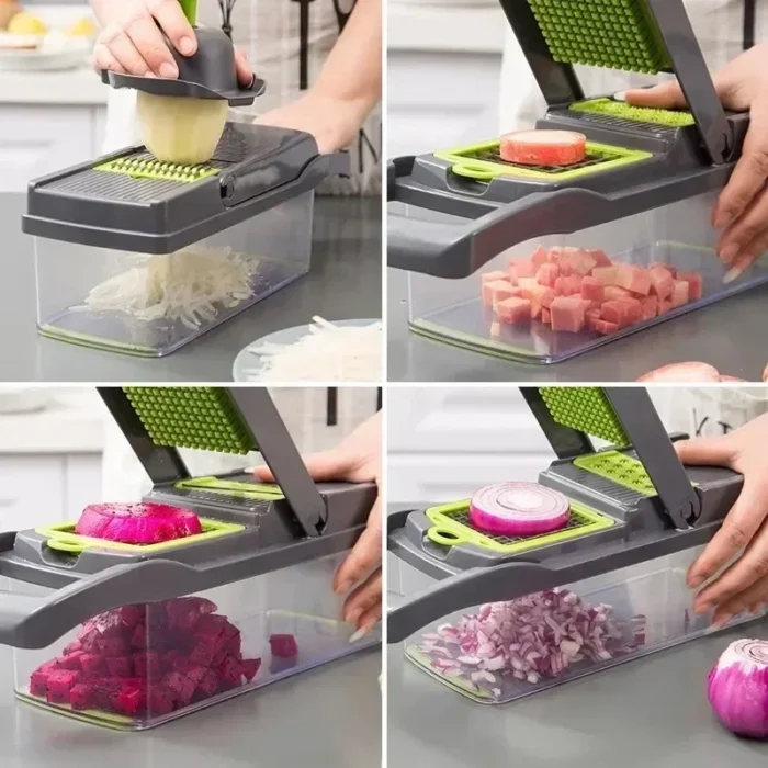 Hot 14/16 in 1 Multifunctional Vegetable Chopper Slicer Shredder with Basket Fruit Slicer Potato Shredder Carrot Grind Gadgets - Image 4