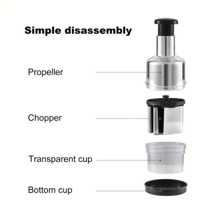 Manual Onion Chopper Stainless Steel Garlic Presser Food Crusher Cutter Meat Mincer Hand Press for Vegetable Kitchen Tool - Image 4