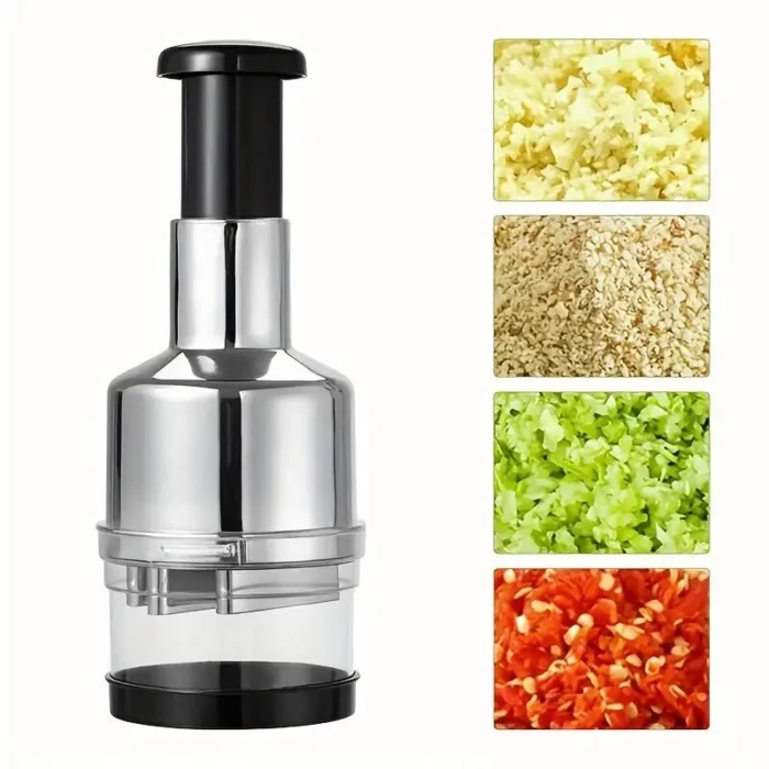 Manual Onion Chopper Stainless Steel Garlic Presser Food Crusher Cutter Meat Mincer Hand Press for Vegetable Kitchen Tool - Image 3