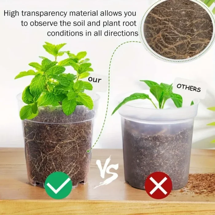72pcs/set Clear Nursery Potsplant with Trays and Labels, Transparent Plastic Planter, Seed Starting Pot Flower Plant Contai - Image 6