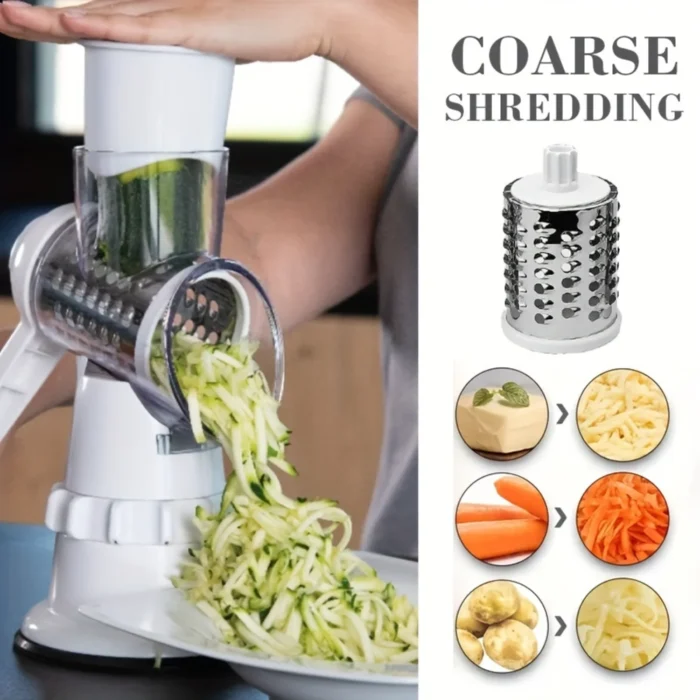 Set, 4in1 Vegetable Cutter, Rotary Vegetable Slicer, Vegetable Grater, Manual Cheese Grater, Multifunctional Vegetable Cutter, P - Image 3
