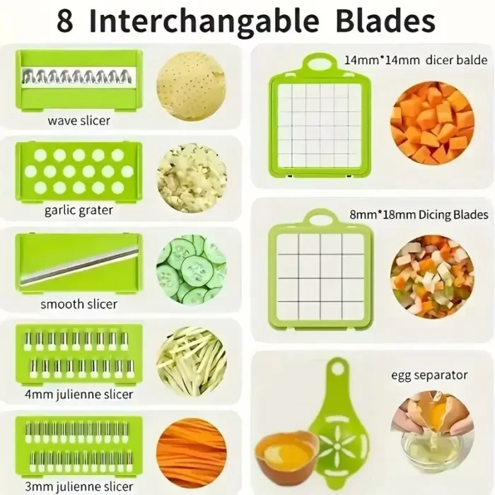 Hot 14/16 in 1 Multifunctional Vegetable Chopper Slicer Shredder with Basket Fruit Slicer Potato Shredder Carrot Grind Gadgets - Image 3