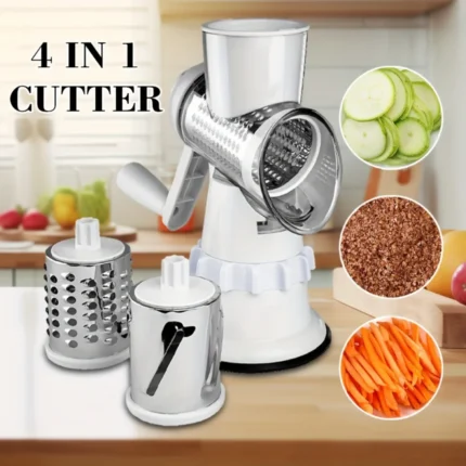 Set, 4in1 Vegetable Cutter, Rotary Vegetable Slicer, Vegetable Grater, Manual Cheese Grater, Multifunctional Vegetable Cutter, P