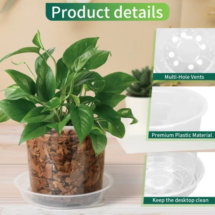 72pcs/set Clear Nursery Potsplant with Trays and Labels, Transparent Plastic Planter, Seed Starting Pot Flower Plant Contai - Image 5
