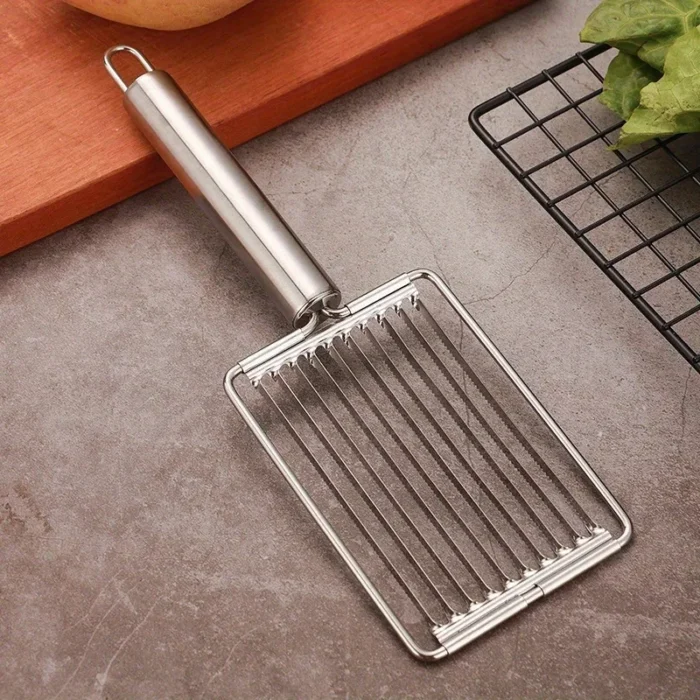 Stainless steel tomato slicer - manual vegetable and fruit cutting machine, perfect for salads and sandwiches - Image 3